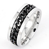 304 Stainless Steel Rotatable Chain Finger Rings for Men FS-WG60CA3-13-1