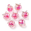 UV Plating Rainbow Iridescent Acrylic Beads OACR-F004-02F-1