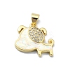 Brass Micro Pave Clear Cubic Zirconia Pendants KK-A221-25B-G-1