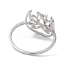 Non-Tarnish Hollow Out Lotus 304 Stainless Steel Finger Ring for Women LS-RJEW-E073-06P-3