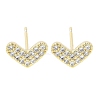 Brass Micro Pave Clear Cubic Zirconia Studs Earring for Women EJEW-S217-A11-1