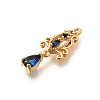 Brass Micro Pave Cubic Zirconia Pendants X-KK-K378-65G-02-2