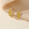 Exquisite Brass Clear Cubic Zirconia Orange Stud Earrings for Ladies' Daily Party Fashion LX1271-1