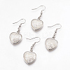 Natural White Shell Dangle Earrings EJEW-F162-D04-1