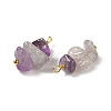 Natural Amethyst Pendants KK-P242-31G-10-2