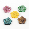 Dyed Plum Blossom Flower Natural Freshwater Shell Beads SHEL-R009-63-1