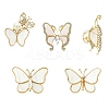 5Pcs 5 Styles Butterfly Alloy Rhinestone Brooches JEWB-CJ0001-33-1