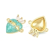 Brass Pave Clear Cubic Zirconia Connector Charms CU-CBA3D67-03G-03-2