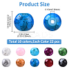 220Pcs 10 Colors Baking Paint Glass Round Beads DGLA-YW0001-59-2