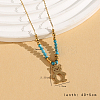 Vintage Christmas 304 Stainless Steel & Synthetic Turquoise Pendant Necklaces for Women HS2328-8-1