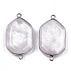 Natural Rose Quartz Links Connectors G-T131-48P-06-2