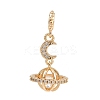 Brass Micro Pave Clear Cubic Zirconia European DanglePendants KK-K407-06P-1