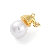 Rack Plating Brass with Cubic Zirconia Pendants and ABS Imitation Pearls Pendants KK-Q010-09G-2