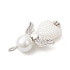 Glass Pearl Round Beads & ABS Plastic Imitation Pearl Beads Pendants PALLOY-JF04094-02-4