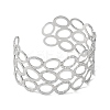 Oval 304 Stainless Steel Cuff Bangles for Women BJEW-B104-16P-2