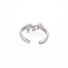 Non-Tarnish 304 Stainless Steel 12 Constellations/Zodiac Signs Open Cuff Ring for Women RJEW-S405-156P-G-2