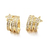 Clear Cubic Zirconia Star Cuff Earrings EJEW-C027-01G-1