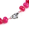 Dyed Natural Rhodonite Rondelle Graduated Beaded Necklaces for Women Men NJEW-K388-02B-3