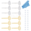 12Pcs 2 Colors 925 Sterling Silver Flat Pad Stud Earring Findings STER-DC0001-62A-1