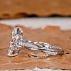Brass Micro Pave Clear Cubic Zirconia Finger Rings FS-WG5249E-01-3