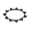 Non-magnetic Synthetic Hematite Beads Stretch Bracelets BJEW-JB04659-03-1