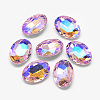 Pointed Back Glass Rhinestone Cabochons RGLA-T018-13x18mm-01-1