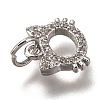 Brass Micro Pave Clear Cubic Zirconia Charms ZIRC-B002-55P-3