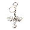 Dragon Alloy Rhinestone Pendant Keychains KEYC-G065-01D-3