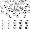 20Pcs White Cube Letter Silicone Beads 12x12x12mm Square Dice Alphabet Beads with 2mm Hole Spacer Loose Letter Beads for Bracelet Necklace Jewelry Making JX432U-1
