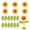 18Pcs 2 Style Hand Knitting Wool Sunflower and Leaf DIY-GA0006-11-1