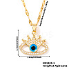 Fashionable Hip-hop Style Brass Full Crystal Rhinestone Crown Blue Evil Eye Pendant Dapped Chain Necklaces for Women MF0686-1-1