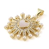 Brass Micro Pave Clear Cubic Zirconia Pendants KK-Q813-12B-G-2