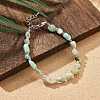 Natural Flower Amazonite Chips Bracelets for Women BJEW-H623-01S-08-2