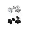 4 PC 2 Colors Stainless Steel Square Stud Earrings EJEW-GO0003-14-1