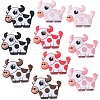 10Pcs 5 Colors Cow Silicone Focal Beads SIL-SC0001-59-1