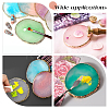 Resin Imitation Agate Color Palette & 430 Stainless Steel Double Head Spoon Palette Spatulas Stick Rod MRMJ-FG0001-14-6