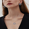Wreath Alloy Rhinestone Pendant Necklace & Stud Earring Sets SJEW-LP0001-56B-1