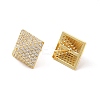 Clear Cubic Zirconia Pyramid Stud Earrings EJEW-P213-04G-2