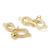 Rack Plating Brass Micro Pave Cubic Zirconia Infinity Snake Connector Charms KK-C084-10B-G-2