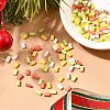 4 Colors Christmas 2-Hole Baking Paint Glass Seed Beads SEED-X0058-08-4