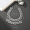 Fashionable Hip Hop Alloy Cuban Link Chain Bracelets & Necklaces Sets FS-WGBA45B-01-4