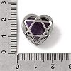 Brass Pave Natural Amethyst Heart Multi-Strand Links G-B149-13P-01-3