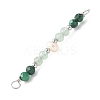 Faceted Round Natural Green Aventurinee & Malachite & Potato Natural Cultured Freshwater Pearl Beaded Connector Charms PALLOY-JF03532-03-3