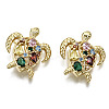 Hollow Brass Micro Pave Colorful Cubic Zirconia Pendants ZIRC-S067-085-NF-1