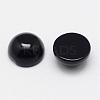 Natural Dyed & Heated Black Agate Cabochons G-F313-01-8mm-1
