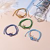 Big Evil Eye Braided Bead Bracelet BJEW-JB07109-2