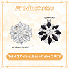 4Pcs 2 Colors Zinc Alloy Rhinestone Ornament Accessories DIY-GA0005-93-2