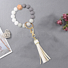 1Pcs Silicone Round Beaded Keychain Wristlet AJEW-CL0001-11A-3