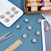 14Pcs 1-Hole Alloy Glass Shank Buttons BUTT-MA0001-16A-KCG-4