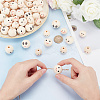 120Pca 6 Styles Printed Wood European Beads WOOD-AR0001-39-3